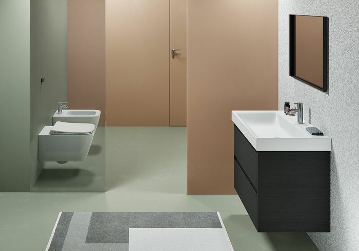 Раковина накладная/подвесная GSI NUBES 9624111, размер 1200 х 500 мм, c отверстия под смеситель, с переливом, белая глянцевая
