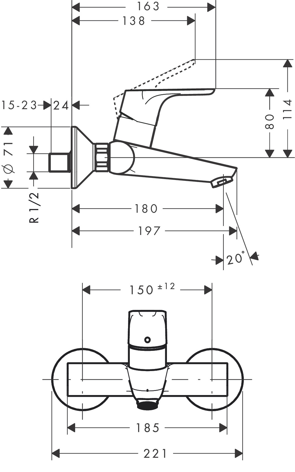 Смеситель для раковины Hansgrohe Focus 31923000 Хром
