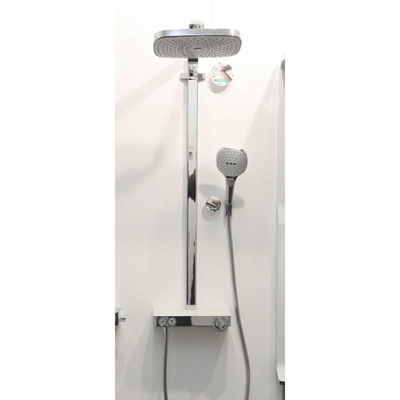 Душевой комплект Hansgrohe Raindance Select E 300 2jet ST Showerpipe EcoSmart 27283400 белый/хром