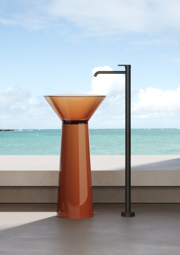 Раковина напольная из композита DEA DESIGN Pedestal Basin DD2022 480 18 480 мм х 480 мм х 900 мм, с донным клапаном, цвет Белый