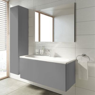Высокий шкаф-пенал Keuco Royal Reflex  34031 130001 корпус матовый лак/фасад стекло титан