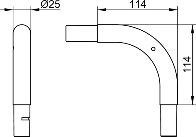 Штанга угловая 90° KEUCO Plan 14924 170000 алюминий серебристый