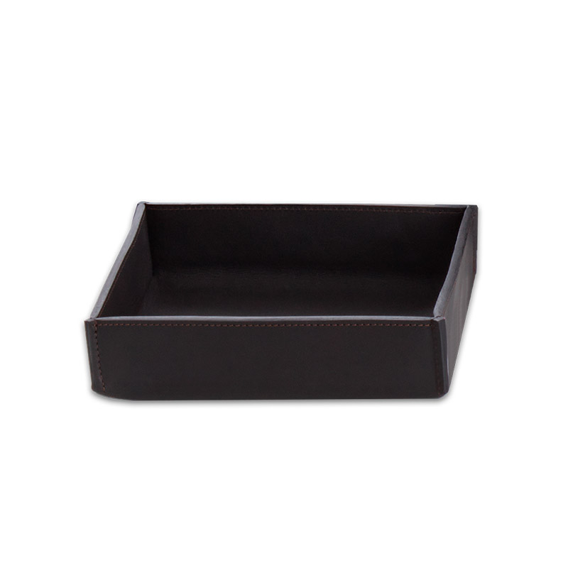 Лоток для мелочей  DECOR WALTHER  NAPPA TAB S   0938390   5,5 X 17 X 17 см, натуральная кожа, цвет черно-коричневый Black Brown