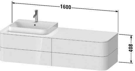 Тумба подвесная для консоли Duravit Happy D.2 Plus скандинавский белый