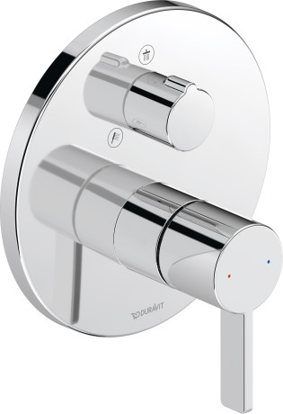 Cмеситель однорычажный для душа DURAVIT D-Neo DE4210012010 на 2 потребителя, скрытого монтажа, хром