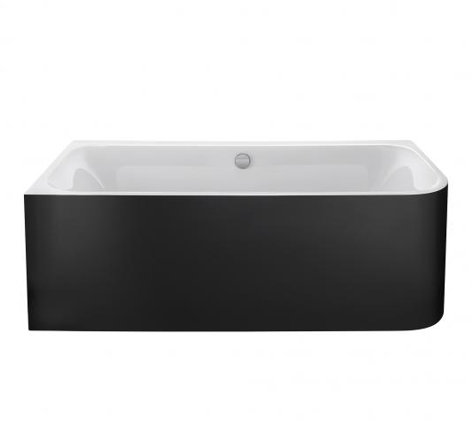 Акриловая ванна Duravit Happy D2 Plus 700449800000000 1800 х 800 c двумя наклонами для спины, с интегрированной акриловой панелью и ножками, угловая, белая/графит супер матовый