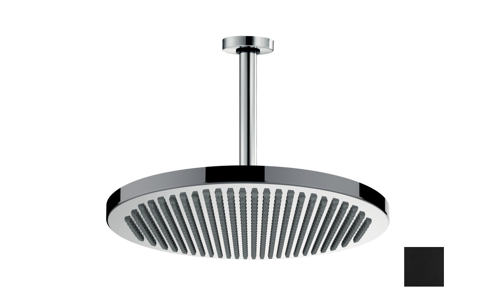 Верхний душ потолочный BOSSINI Apice H31430G.073 280 мм, с кронштейном 300 мм, чёрный матовый