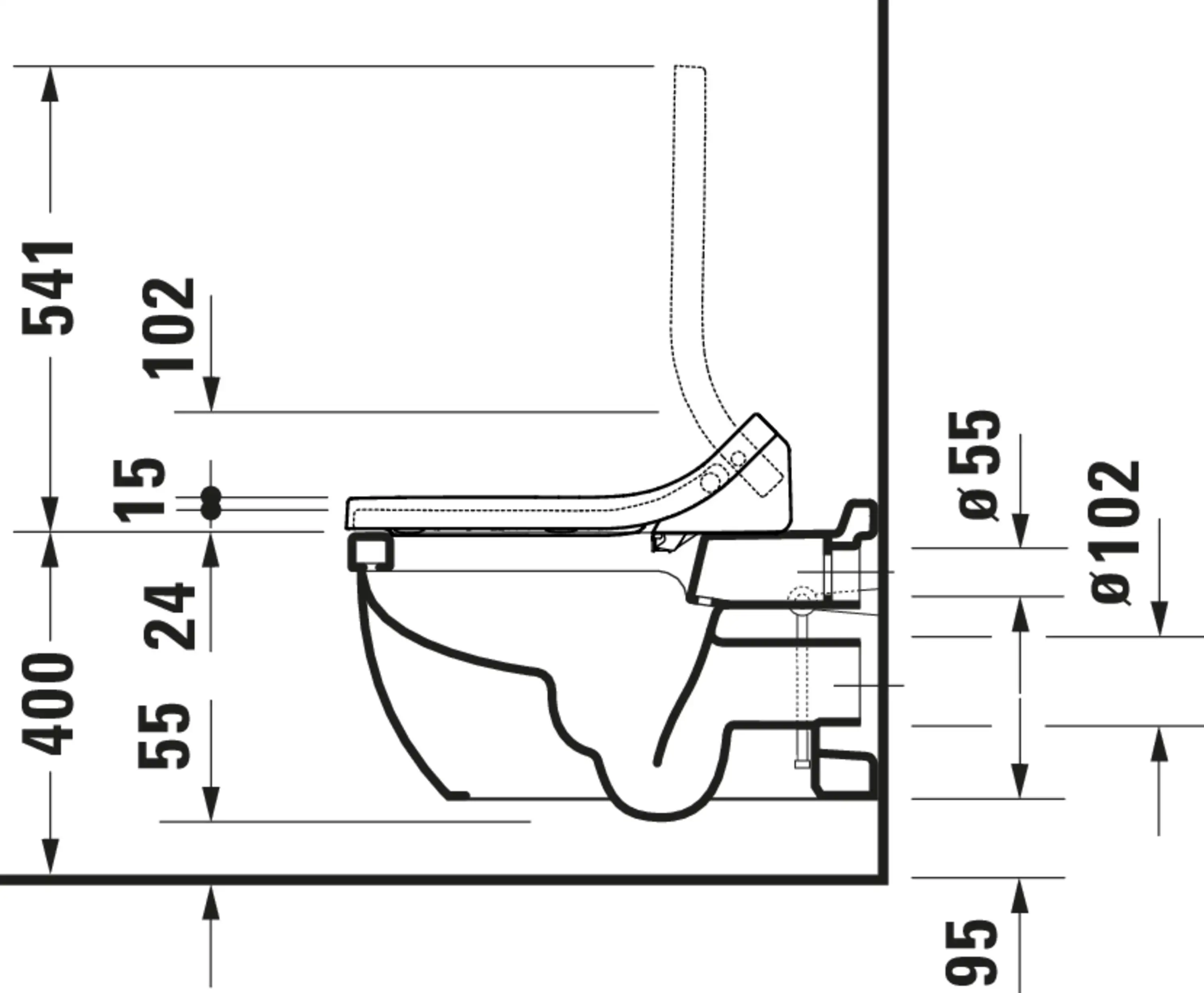 Унитаз подвесной Duravit Starck 3 2226590000 для крышки - биде SensoWash, белый