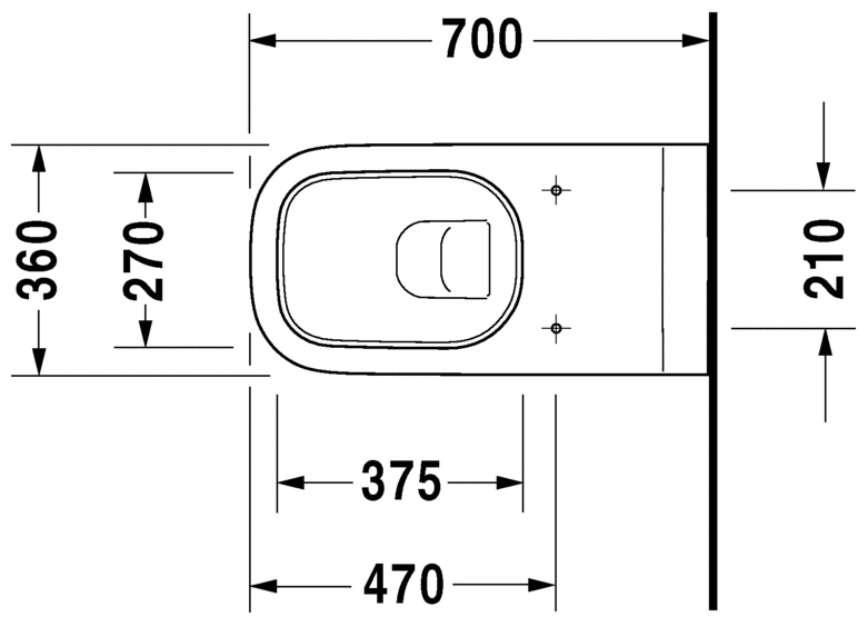 Подвесной унитаз Duravit D-Code 22280900002 70 см для инвалидов