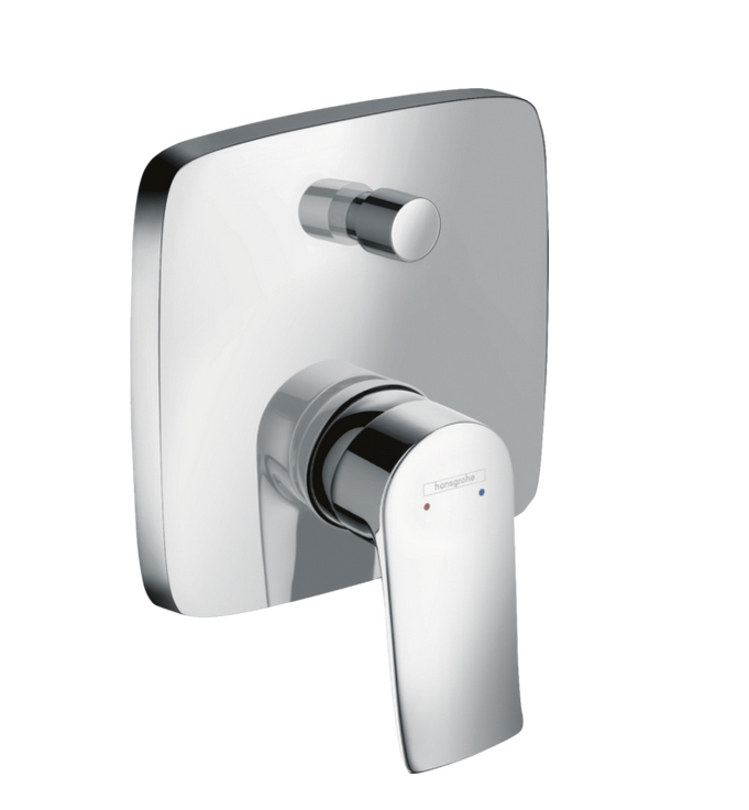 Однорычажный смеситель для ванны HANSGROHE Metris 31451000 со встроенной защитной комбинацией, цвет Хром