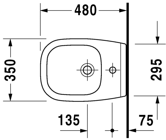 Подвесное биде Duravit D-Code 22371500002 с переливом, белое