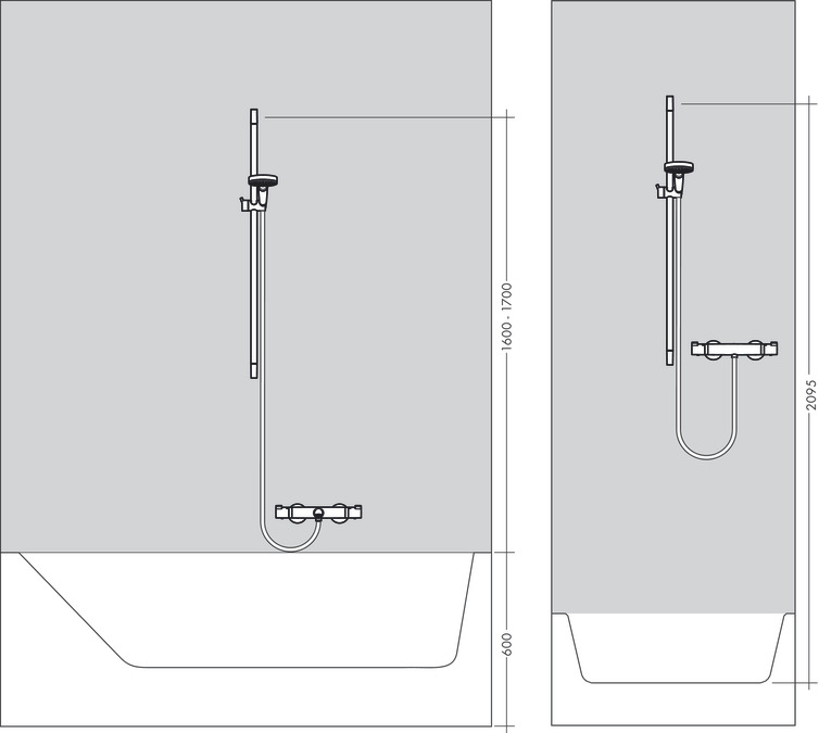 Штанга для душа 90 см Hansgrohe Unica Crometta 27614000 Хром