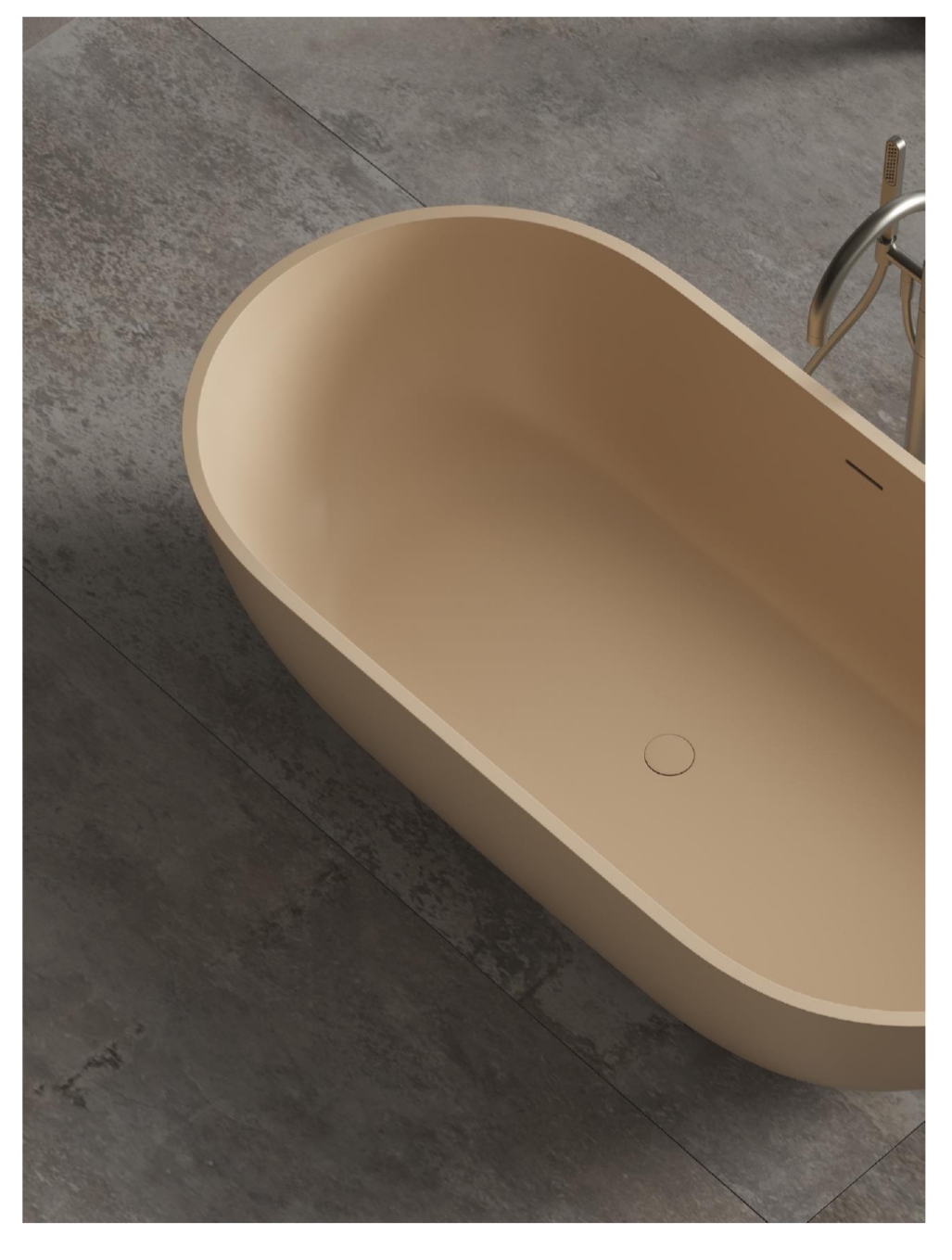 Крышка донного клапана для ванны DEA DESIGN  DD4210 1 из искусственного камня Solid Suface, цвет белый матовый Dark Camel №1