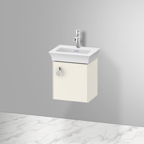 Тумба подвесная правая DURAVIT White Tulip WT4250RH4H4 298 мм х 384 мм, с одним выдвижным ящиком, с ручкой, скандинавский белый глянцевый