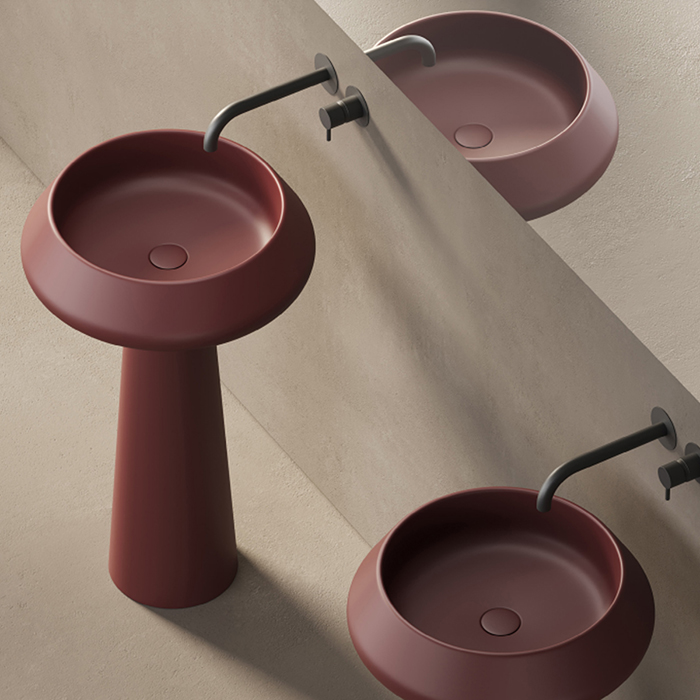 Крышка донного клапана для раковины DEA DESIGN  DD4230 17  из искусственного камня Solid Suface, цвет Red Wine №17