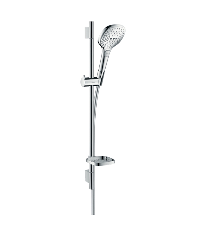 Душевой набор HANSGROHE Raindance Select E 26622000 120 3jet, с EcoSmart, 9 л/мин, со штангой 65 см и мыльницей, цвет Хром