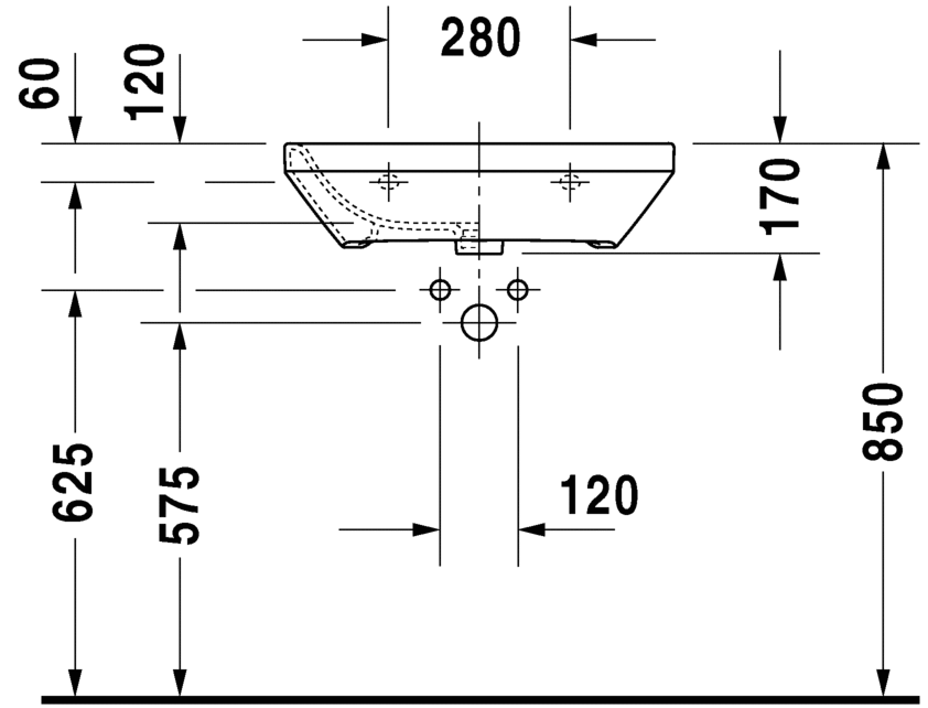 Раковина подвесная Duravit Durastyle 2324600000 60х44см