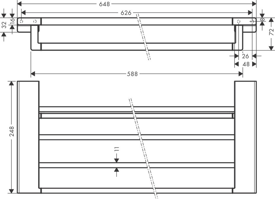 Полка для полотенец HANSGROHE AddStoris 41751700 Белый матовый