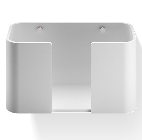 Контейнер для бумажных и гостевых полотенец, настенный DECOR WALTHER  STONE WPTB    0974255    16 X27 X13 см, композит белый матовый/крепления сталь матовая
