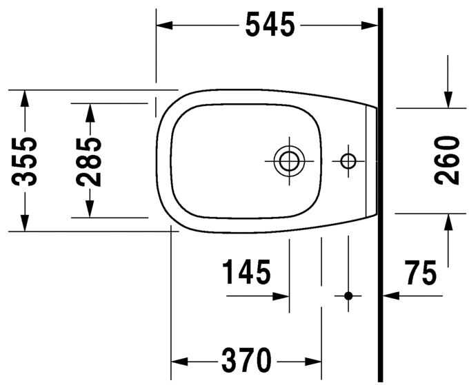 Подвесное биде Duravit D-Code 22571500002 с переливом, белое