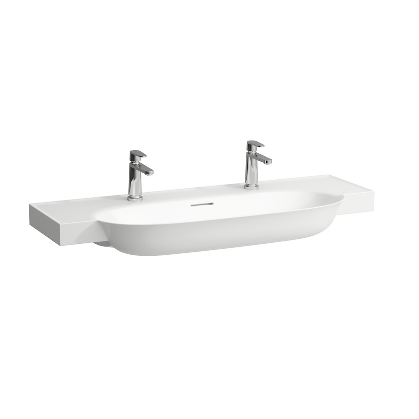 Раковина накладная  Laufen  The New Classic  8.1385.8.000.115.1 120 см, SaphirKeramik, с отверстиями для 2 смесителей, без перелива, белая