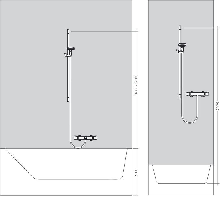 Штанга для душа 90 см Hansgrohe Unica S Puro 28631670 Чёрный матовый
