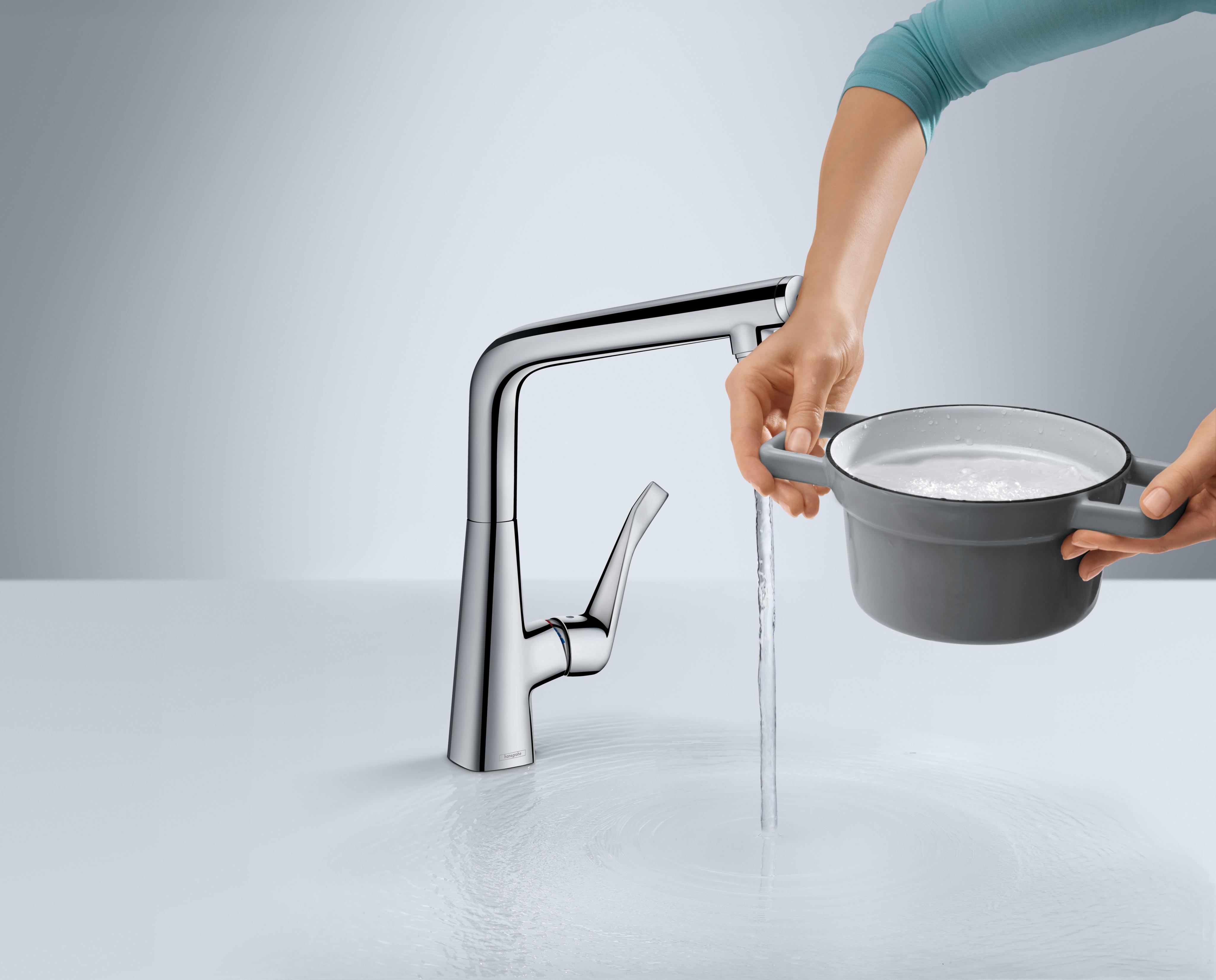 Смеситель Hansgrohe Metris Select 14883800 для кухонной мойки под сталь