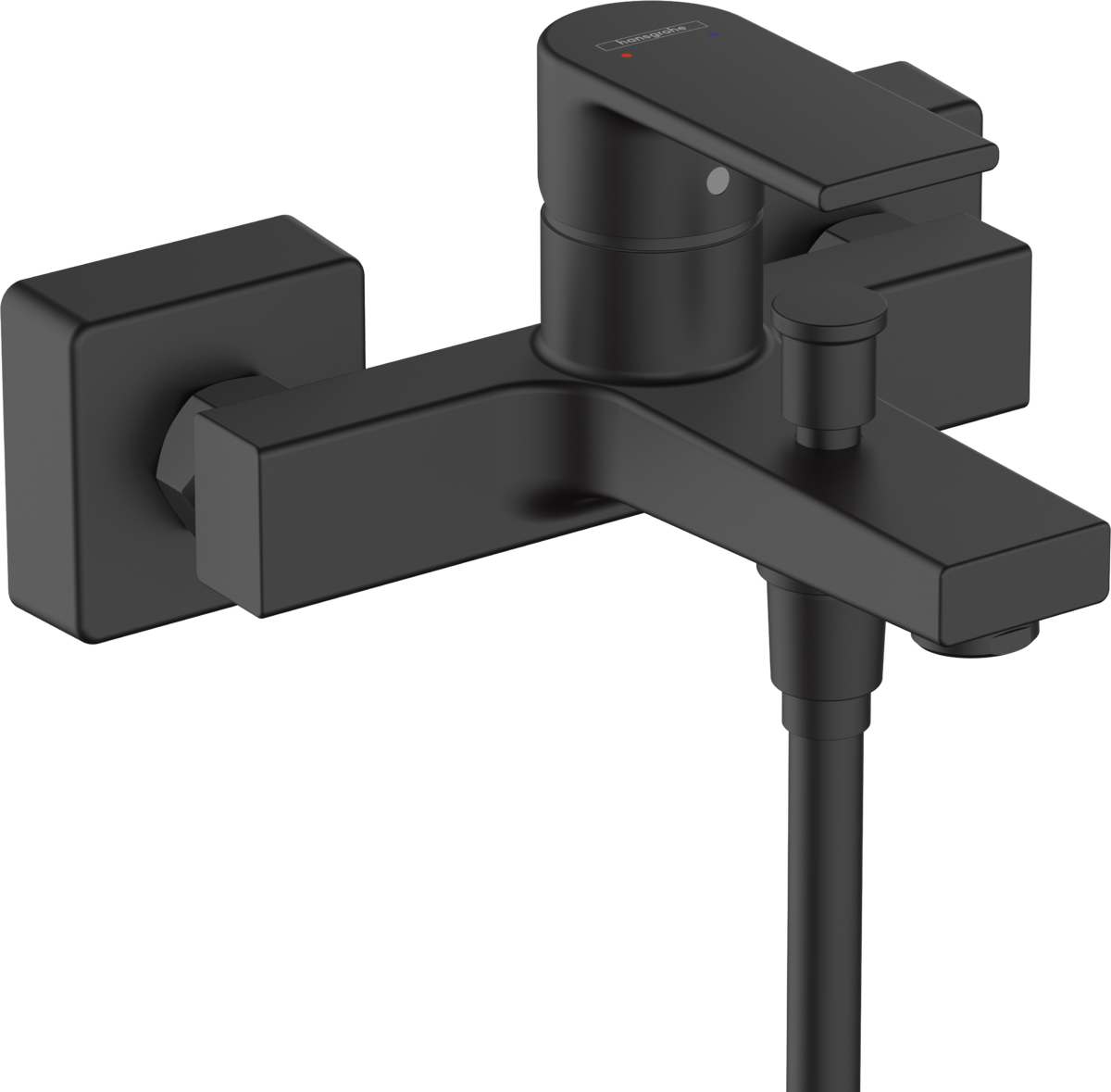 Смеситель для ванны однорычажный HANSGROHE Vernis Shape 71450670  внешнего монтажа, матовый чёрный