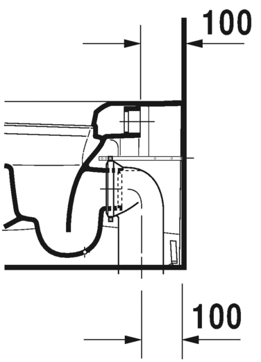 Унитаз напольный Duravit ME by Starck 2169092600 с вертикальным смывом, с покрытием HygieneGlaze, с креплением, пристенный вариант, белый матовый