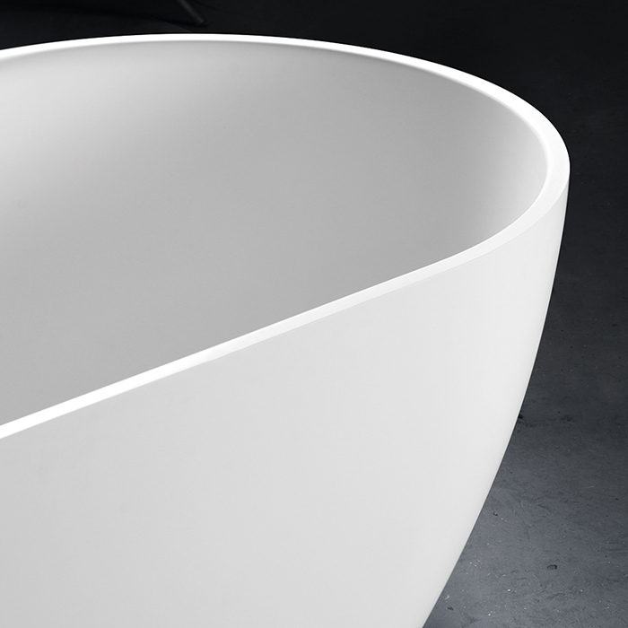 Ванна отдельностоящая TREESSE CLIVIA V446BO 750 мм х 1600 мм, из композита Solid Surface, белый матовый