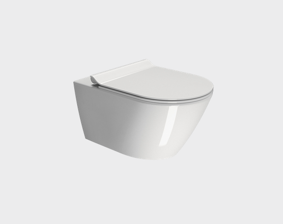 Унитаз подвесной GSI KUBE X 9413FR511 550 мм х 360 мм, c Genius Flush, с крепежом, цвет Белый глянцевый
