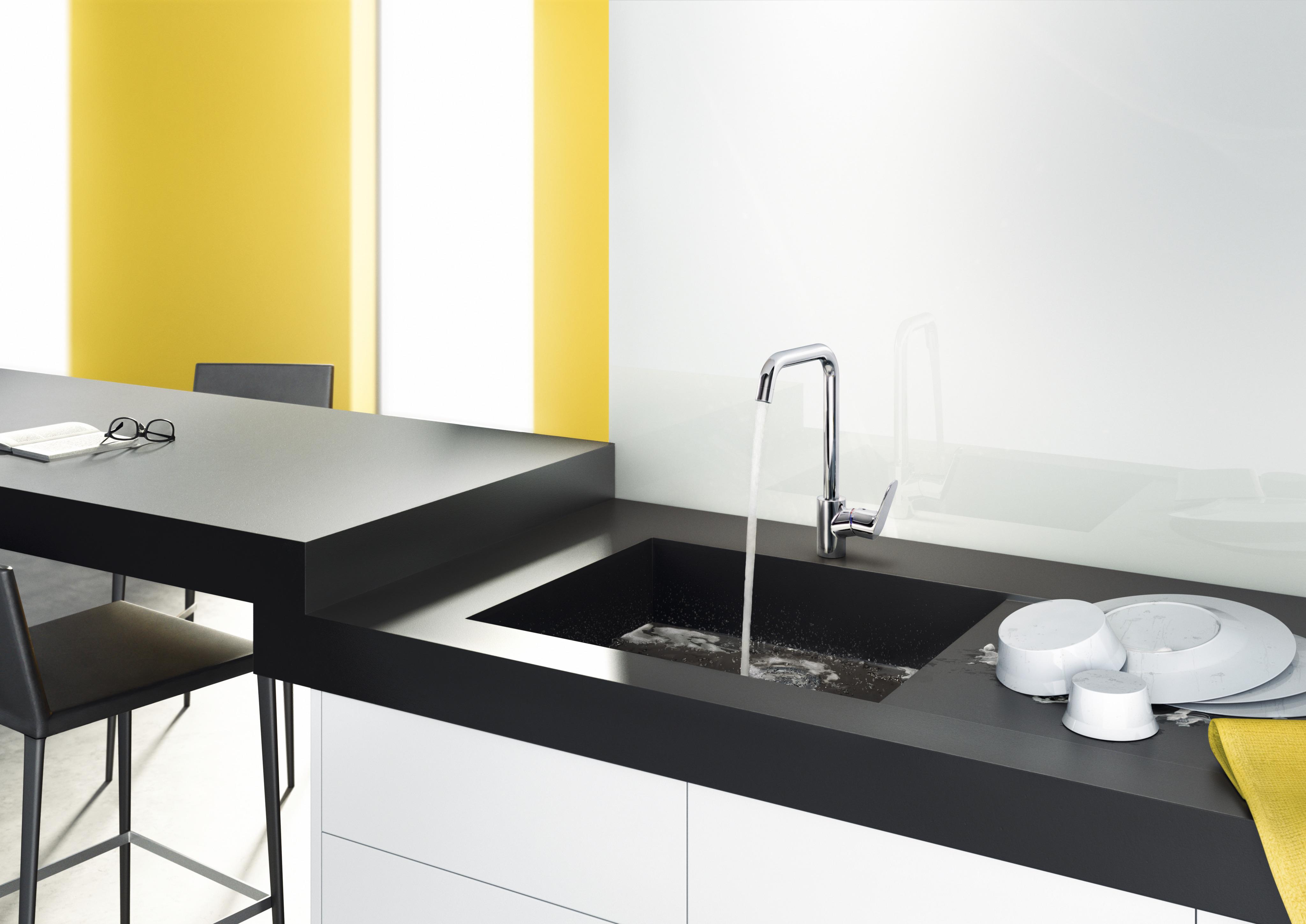 Высокий кухонный смеситель однорычажный с поворотным изливом 1jet HANSGROHE Focus M41 31821000 260 мм, с EcoSmart, цвет Хром
