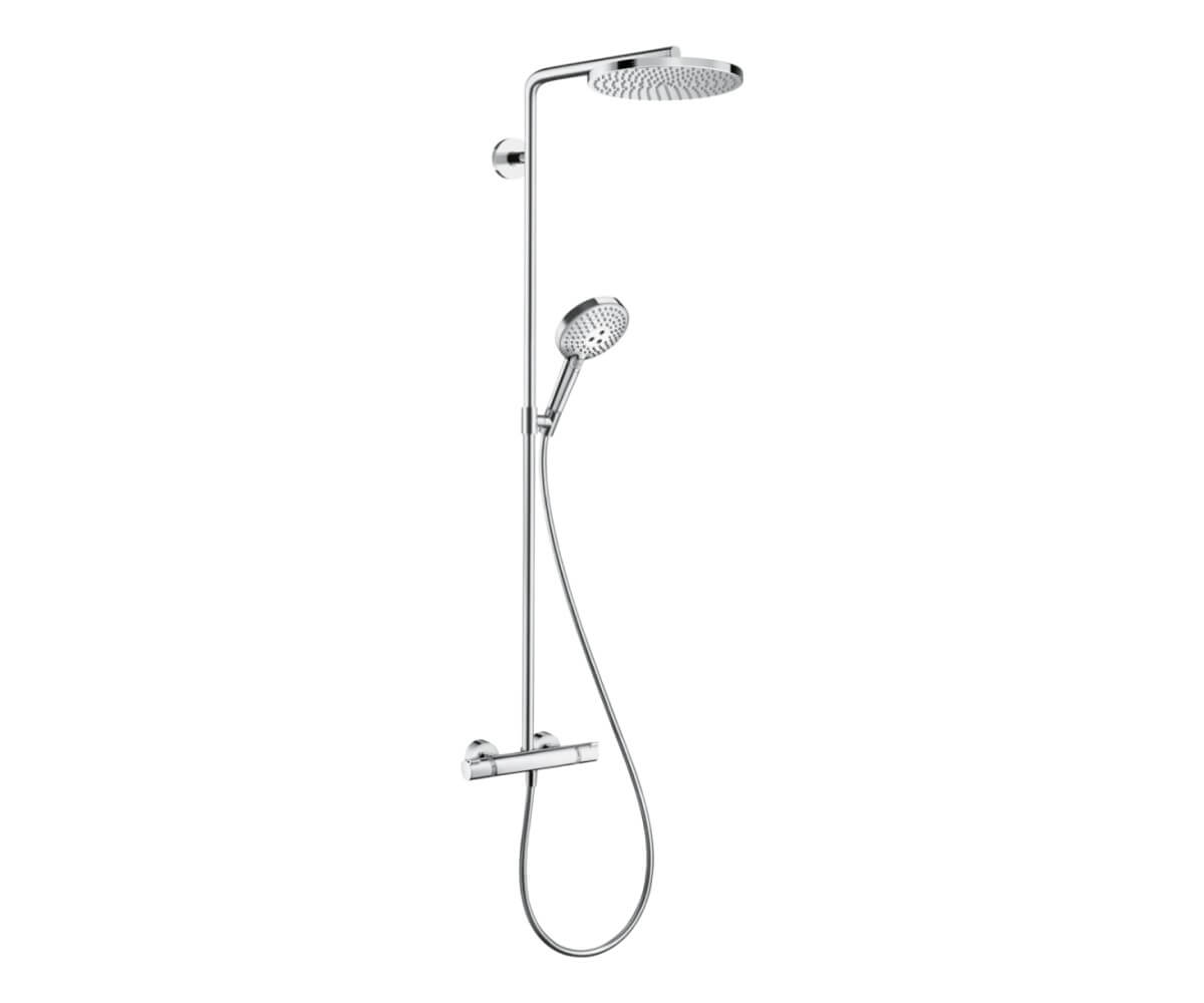 Душевая система Hansgrohe Raindance Select S Showerpipe 240 1jet PowderRain 27633000 с термостатом, хром