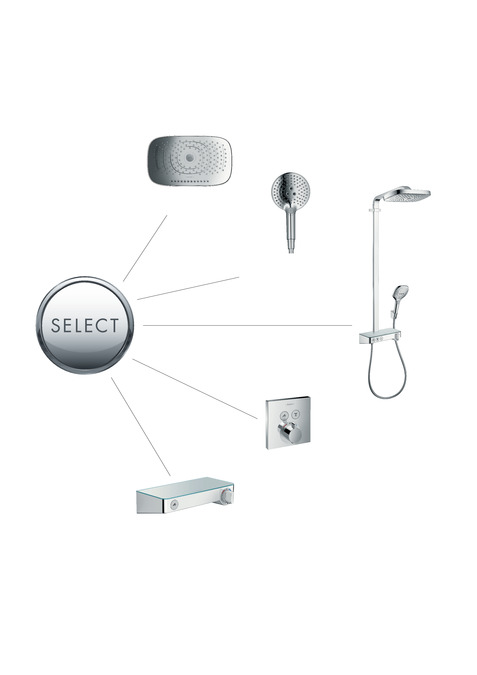 Смеситель для душа с термостатом Hansgrohe ShowerTablet Select 300 13171400 белый, хром