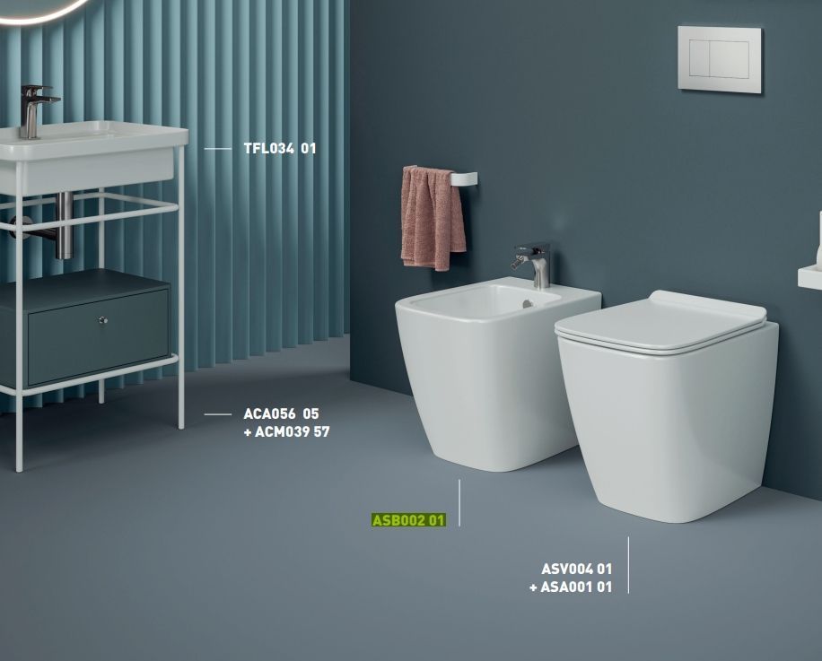 Биде напольное ARTCERAM А16 ASB002 01 00 520 мм х 360 мм, с отверстием под смеситель, с переливом, белый глянцевый