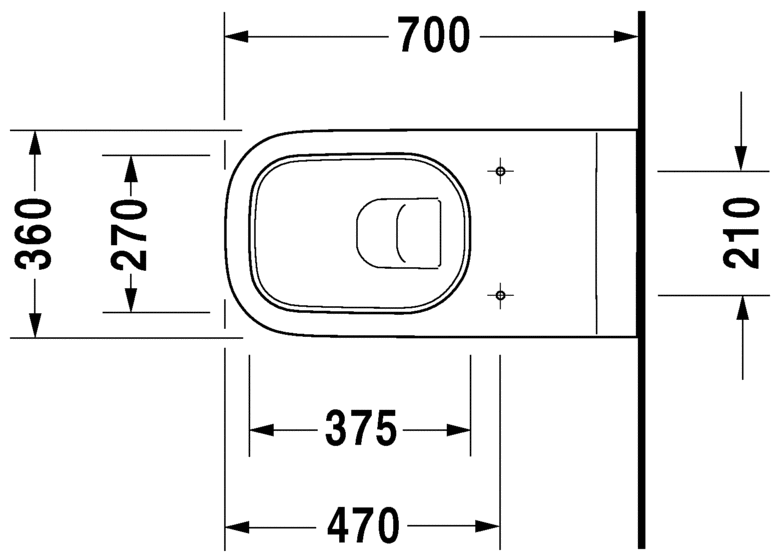 Подвесной унитаз Duravit D-Code 22280900002 70 см для инвалидов