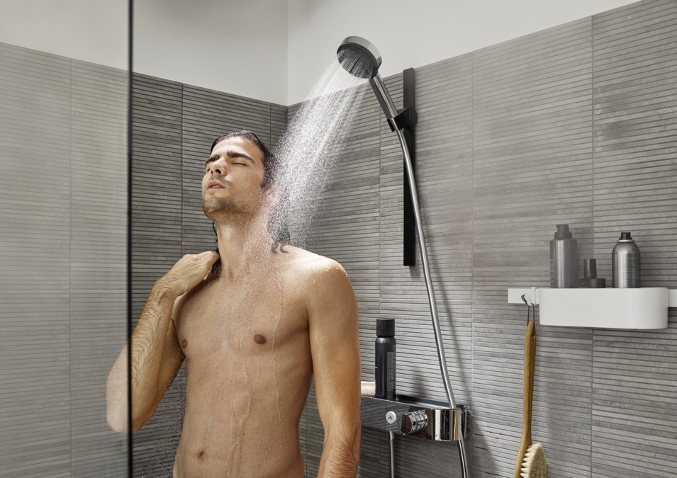 Слайдер с кнопкой для ручного душа HANSGROHE WallStoris 27917670 Матовый чёрный