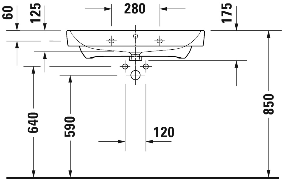 Раковина встраиваемая сверху/подвесная DURAVIT Duravit No.1 23758000002 460 мм х 800 мм, с переливом, с отверстием под смеситель, белая