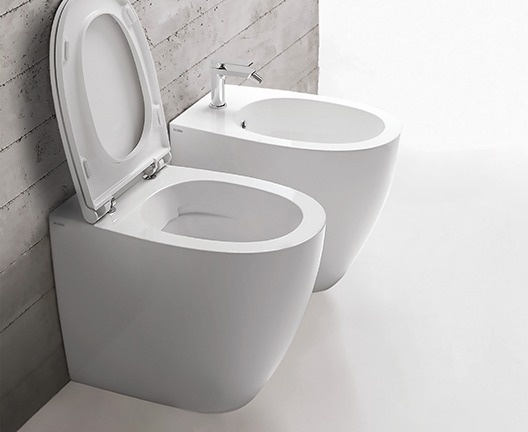 Биде напольное GLOBO 4ALL MD011BI 360 мм х 540 мм, с отверстием под смеситель, с креплением, белый глянцевый