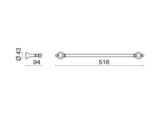Полотенцедержатель BOSSINI Classic Line V50302.030 450 мм, цвет Хром