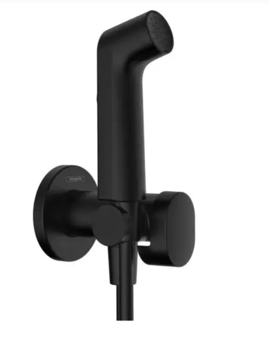 Гигиенический комплект HANSGROHE Bidette S 1 jet 29232670 со шлангом и держателем, цвет Чёрный матовый