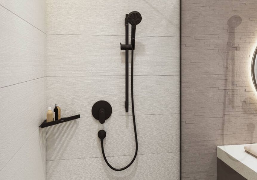 Душевой гарнитур HANSGROHE Vernis Blend 26423670 с ручным душем, с EcoSmart, цвет Чёрный матовый