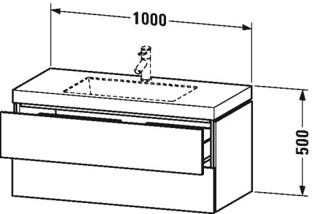 Тумба подвесная с раковиной Duravit L-Cube LC6928O4343 базальт матовый