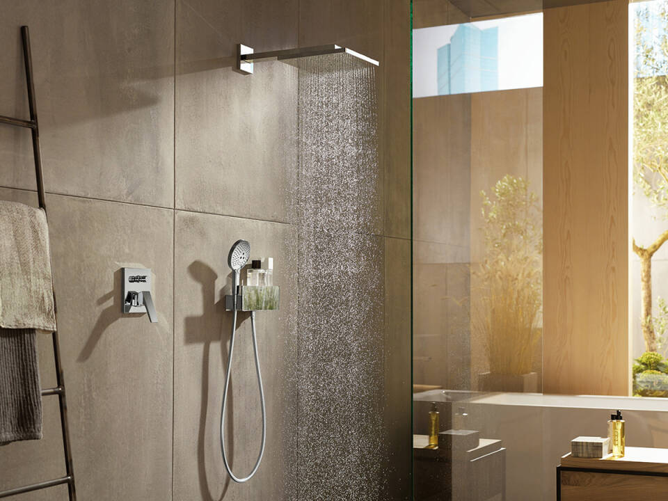 Верхний душ с настенным держателем HANSGROHE Raindance S 26605000 360 1jet, с EcoSmart, цвет Хром