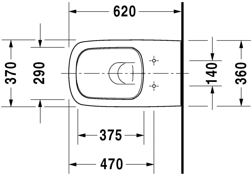 Унитаз подвесной Duravit DuraStyle Rimless 2542090000 с вертикальным смывом, без сидения, безободковый, с креплением, белый