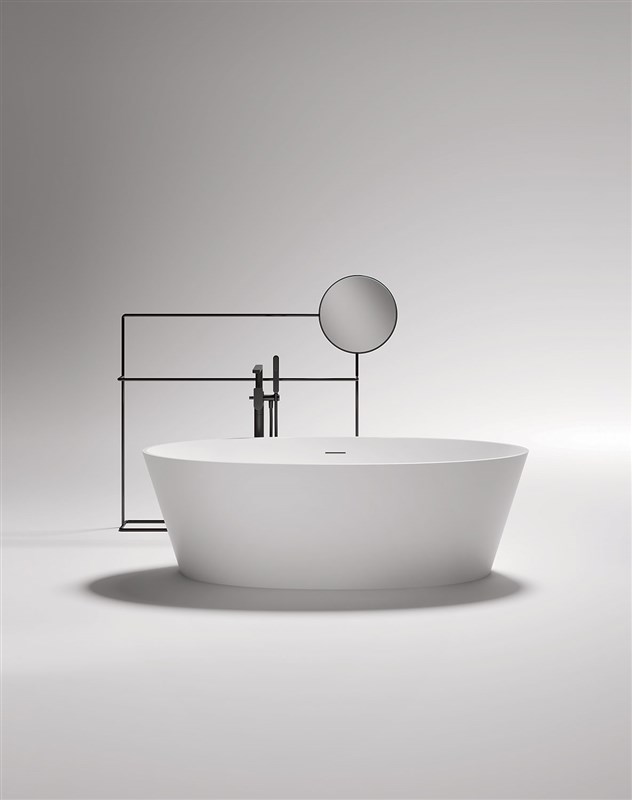 Ванна отдельностоящая TREESSE ALMA V015BO 800 мм х 1750 мм, из композита Solid Surface, белый матовый