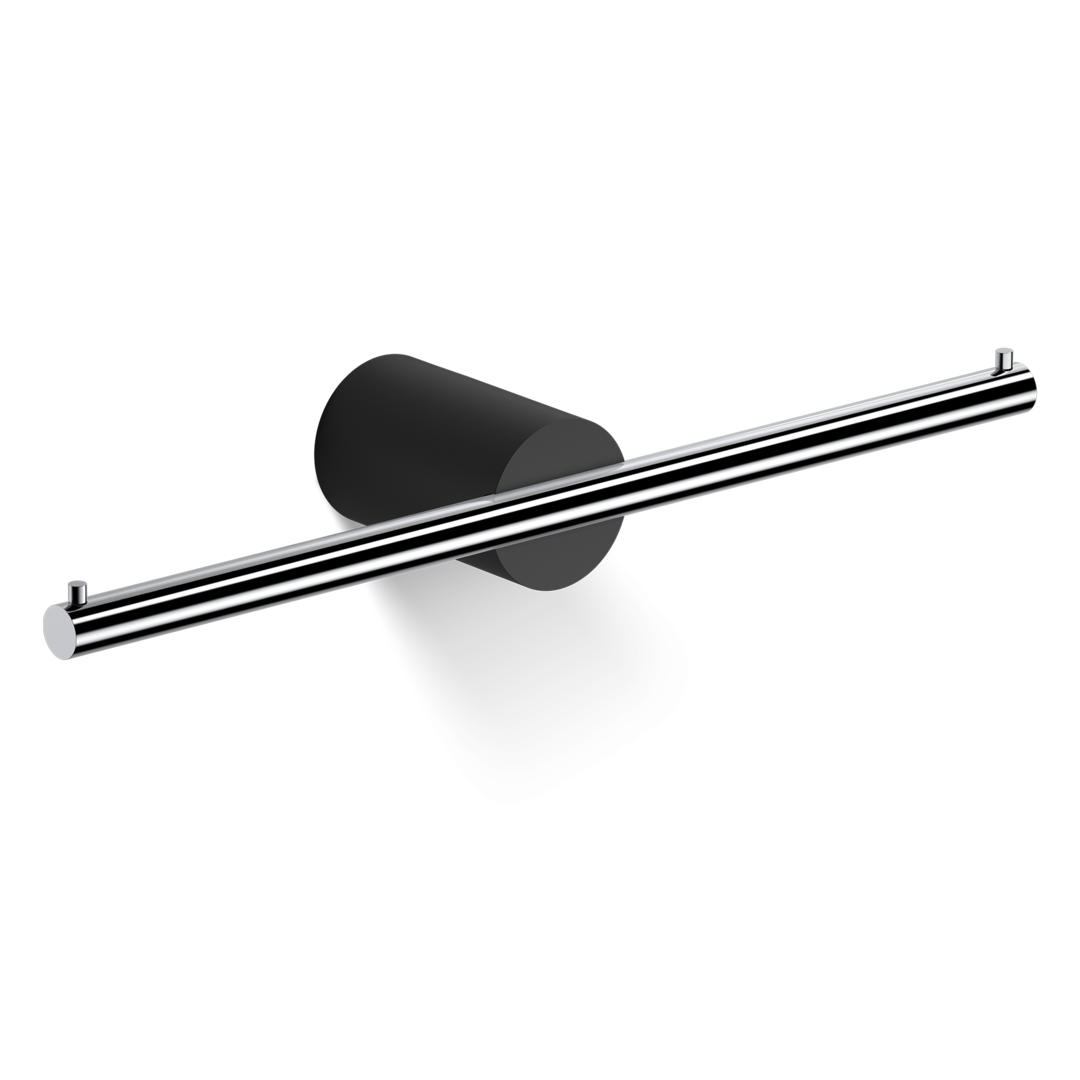 Держатель туалетной бумаги двойной DECOR WALTHER  STONE TPH2  0974964     44 X 28 X 7 см, без крышки, композит Solid Surface черный матовый/хром