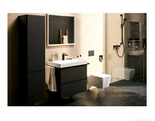Однорычажный смеситель для душа наружного монтажа HANSGROHE Tecturis E 73620670 цвет Чёрный матовый