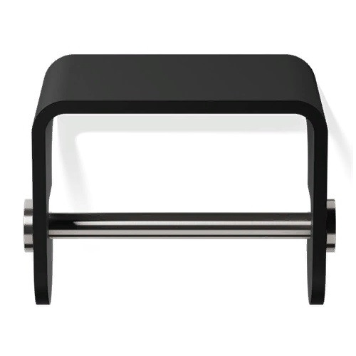 Держатель туалетной бумаги, подвесной, с полочкой DECOR WALTHER   Stone TPH 4   0974565    10 X 13 X 10 см, композит Solid Surface,  цвет: черный матовый/сталь матовая