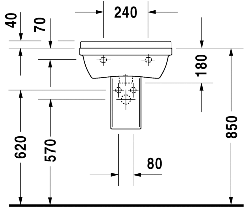 Раковина подвесная Duravit Strack 3 0300550000 55х43 см